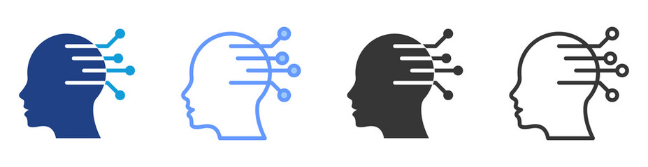 Poster - Deep learning icon set multiple style collection