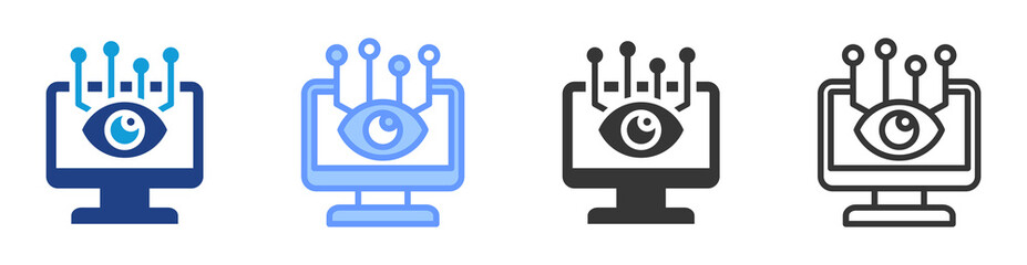 Poster - Computer vision icon set multiple style collection