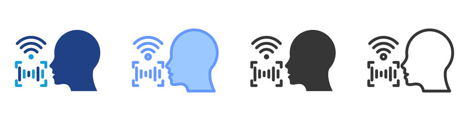 Fototapete - Speech recognition icon set multiple style collection