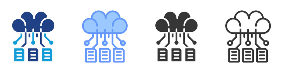 Poster - Predictive model icon set multiple style collection