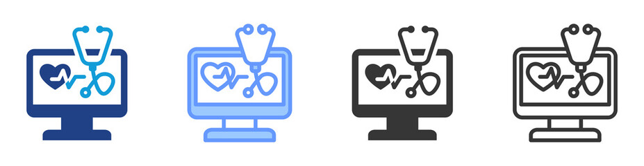 Poster - Healthcare diagnostic icon set multiple style collection