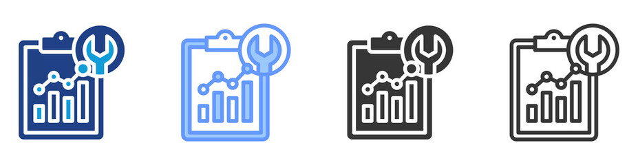 Fototapete - Predictive maintenance icon set multiple style collection