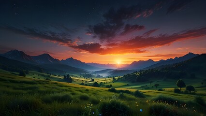 Wall Mural - Stunning 4k desktop wallpaper of a breathtaking nature landscape, nature, landscape, wallpaper. Generative AI