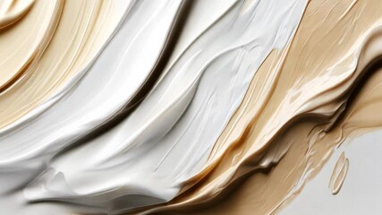 Poster - Abstract creamy paint swirls in motion showcasing texture and color gradient