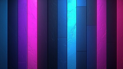 Poster - Colorful neon vertical panels with textured surface and vibrant light