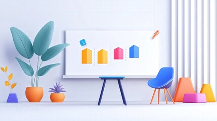 Poster - A clean, modern layout of a campaign strategy on a whiteboard.