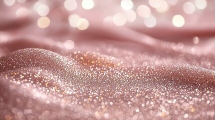Poster - Sparkling pink glitter surface with soft bokeh light reflections
