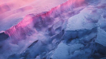 Poster - Abstract colorful waves, vibrant hues of purple and pink blending in a fluid design, ideal for artistic backgrounds.