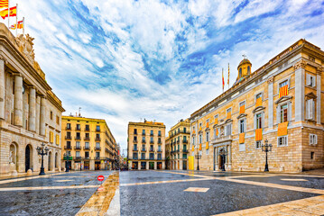 Wall Mural - Saint James's Square -Palace of the Generalitat of Catalonia,City Hall.