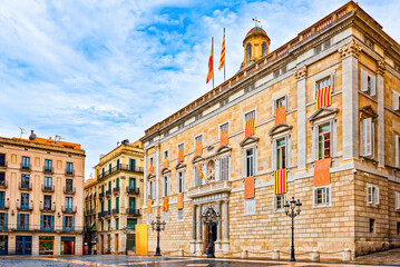 Wall Mural - Saint James's Square -Palace of the Generalitat of Catalonia,City Hall.