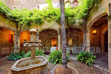 Wall Mural - Inner courtyard of the Cathedral of the Holy Cross.