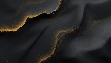 Poster - Abstract black and gold textured background with subtle flowing patterns