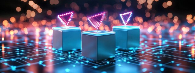 Poster - A futuristic voting system displayed in an engaging 3D interface.