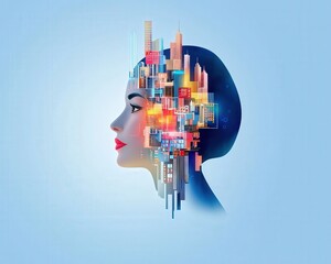Poster - A symbolic illustration of AI shaping modern advertising strategies.