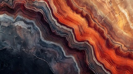 Poster - Colorful swirling patterns resembling clouds, vivid shades of orange and brown, dramatic cosmic themes, ideal for space exploration.