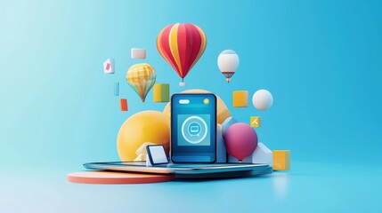 Poster - An artistic representation of mobile ads and how they attract clicks.