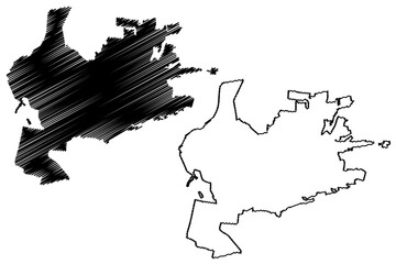 Stavropol City (Russian Federation, Russia) map vector illustration, scribble sketch City of Stavropol map