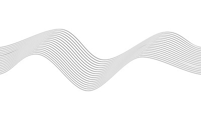 Wall Mural - abstract simple thin line wave design can be used background.