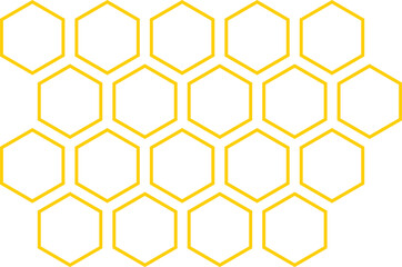 Poster - abstract yellow outline honeycomb pattern art can be used background.