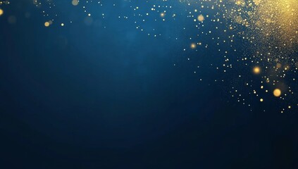 Wall Mural - Golden and blue particles and sprinkles for a holiday celebration.