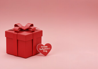 Poster - 3D Valentine's Day Heart Gift, Card Background . Generative AI