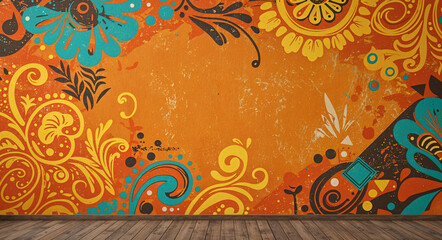 Poster - abstract background with traditional italian patterns and motifs . Generative AI
