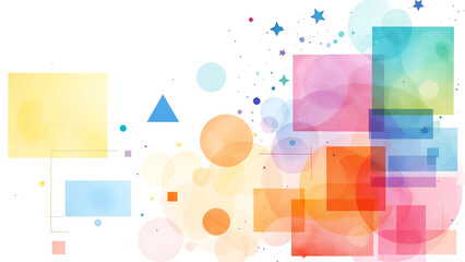 Poster - abstract background with geometric shapes watercolor . Generative AI