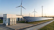 © NEW - High tech wind and solar hybrid system with solar panels and turbines