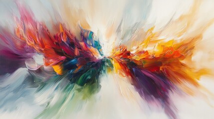 Wall Mural - Colorful bursts of light blending into smooth gradients, forming a radiant abstract scene