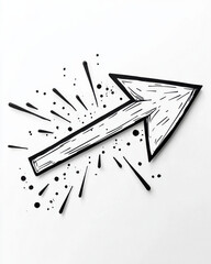 Wall Mural - Hand painted arrow with dynamic brush strokes and ink splashes