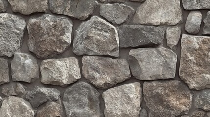 Poster - Seamless Pattern of Natural Stone Wall Texture Featuring Varied Shapes and Colors for Background Use or Artistic Projects