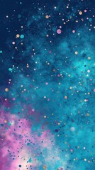 Wall Mural - Cosmic galaxy background with glowing celestial particles in deep blue