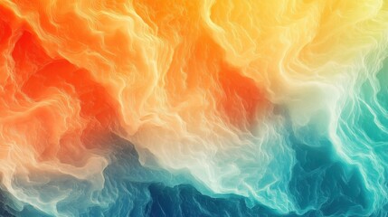 Poster - Vibrant gradient abstract background with flowing neon teal and orange