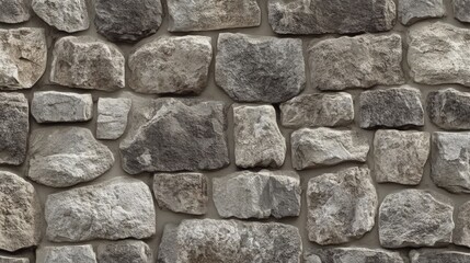 Poster - Seamless Pattern of Natural Stone Wall Texture with Varied Shades of Grey, Brown, and Beige in Rustic Design for Stylish Interior Decor