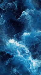 Wall Mural - Deep blue cosmic texture with ethereal nebula-like abstract patterns