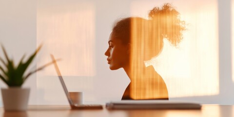Leinwandbilder - Modern Silhouette Workspace Contemporary Seminar with Diverse Teams and Digital Tools - Youthful Professional Development and Collaborative Networking Benefits