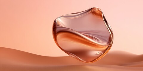 Poster - Contemporary Glass Shield Form Elegant Abstract Sculptural Piece with Fluid Curves - Modern Business Decor and Digital Branding in Innovative Design Spaces