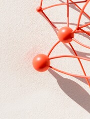 Leinwandbilder - Abstract Geometric Network Art in Pastel Concrete Innovative Node and Connection Design for Modern Tech Spaces and Trendy Digital Marketing Visuals