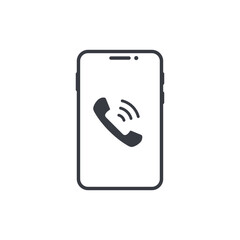 Fototapete - Phone call icon, smartphone with a handset sign vector isolated illustration