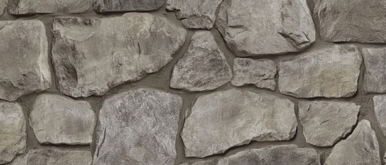 Poster - Old Gray Stone Wall Seamless Texture Background Ideal for Various Design Applications, Projects, and Artworks in Neutral Tones