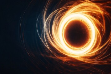 Wall Mural - glowing cosmic vortex; swirling energy, dark space, abstract art, website header