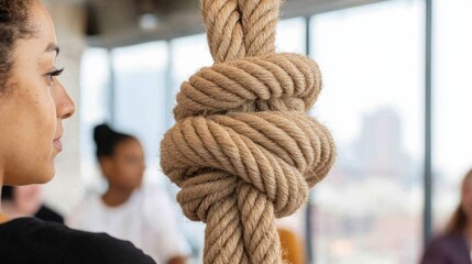 Poster - Artisanal Ropework Experience Diverse Urban Youth Crafting Textured Knots in Modern Studio for Cultural Expression and Team Development Workshops