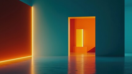 Aufkleber - Sleek and modern interiors with blank art possibilities.