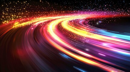 Wall Mural - abstract cosmic swirl: vibrant energy and motion in a colorful universe