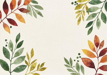 Poster - Watercolor Botanical Leaves Pattern for Wall Decor or Textile Design . Generative AI