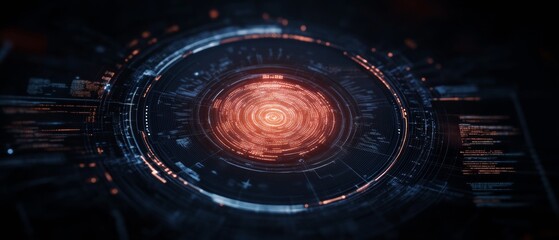 Leinwandbilder - Futuristic Digital Interface with Cybersecurity Grid Holographic Graphs and Infrared Alerts - Advanced Threat Detection for Tech Innovation and Corporate Security Strategy