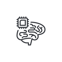 Aufkleber - AI Programming line icon