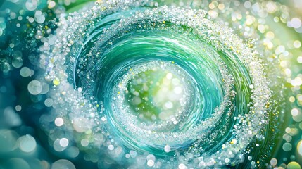 Sticker - Ocean swirl, bokeh background, nature, purity, eco