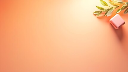 Poster - minimalist tropical leaf and pastel abstract background with soft gradient colors and clean geometri