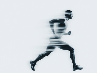 Aufkleber - Dynamic Urban Athletic Imagery High-Performance Running Silhouette in Motion, Sleek Sportswear and Footwear - Modern Fitness Marketing and Motivation Content for Active Lifestyle Branding